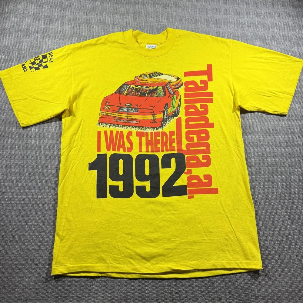 Vintage Freestyle Talladega Shirt Mens XL Yellow 1992 I Was There Racing 90s